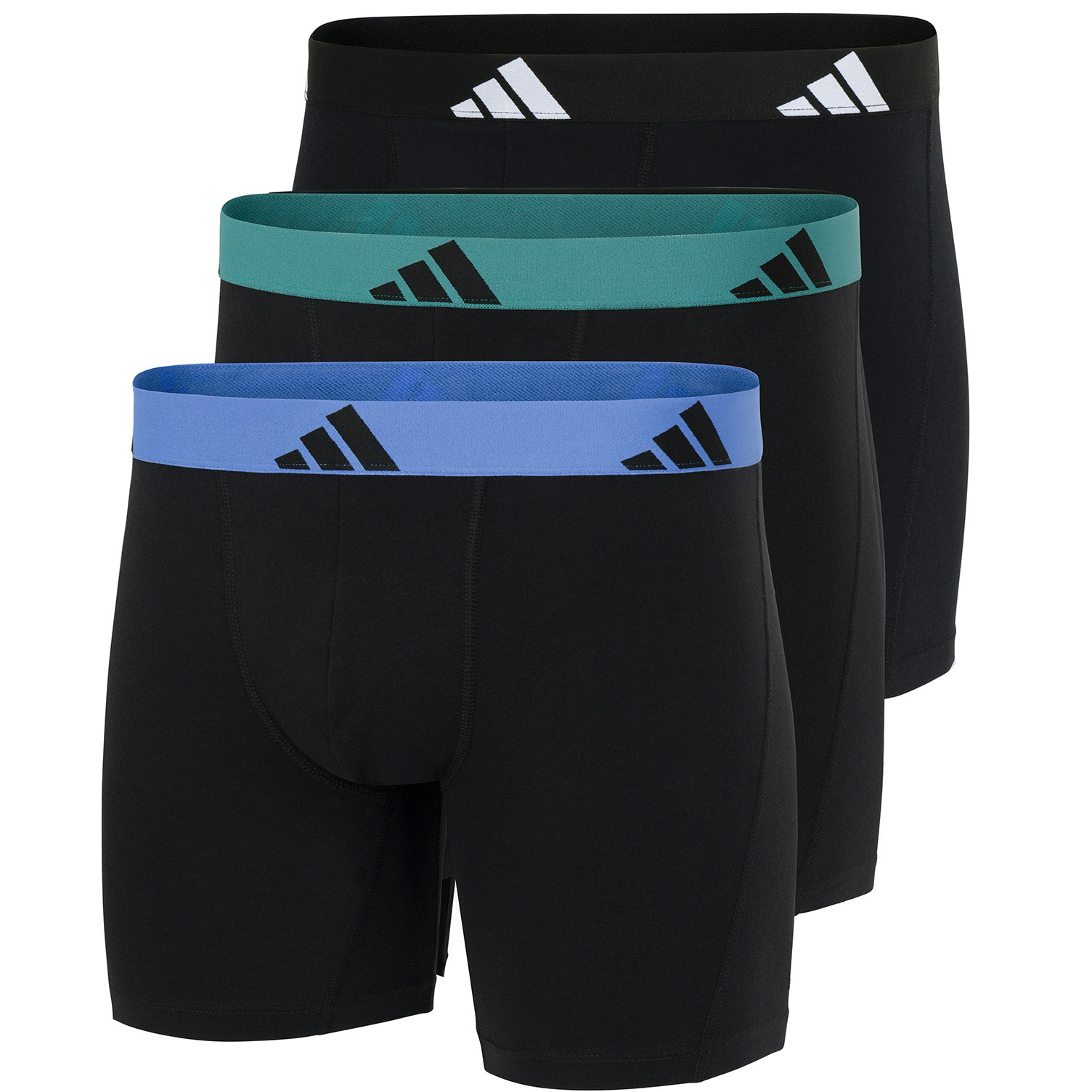 Adidas Boxershorts flex cotton lang 3-pack zwart